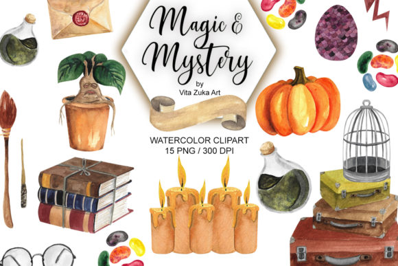 Exploring the Enchantment of Magic and Mystery Watercolour Clipart
