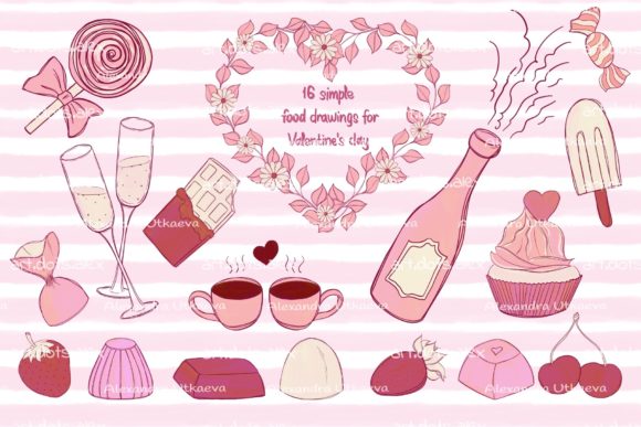 Exploring the Versatility of a Set of Cute, Pink, Romantic Illustration