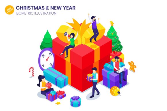 Happy New Year Isometric Illustration: A Creative Solution for Modern Design Needs