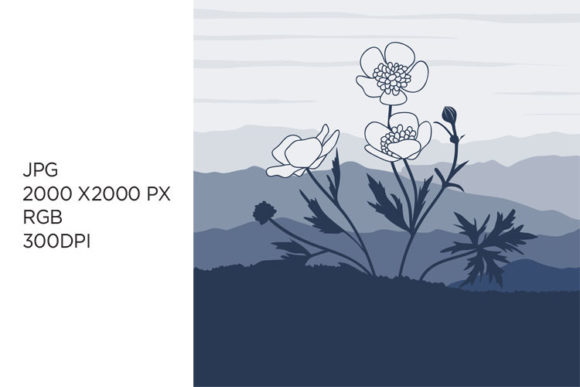 Mountain Flower Digital Art