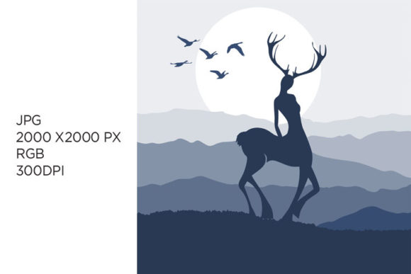 Mythical Deer Woman: A Captivating Digital Art for Creative Expression