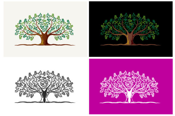 Oak Tree in Four Color Variants