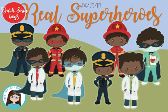 Real Superheroes: Brown Dark Skin Boys Who Help Others Every Day