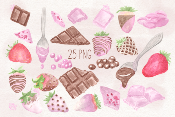 Strawberries in Chocolate: A Sweet and Versatile Illustration Collection