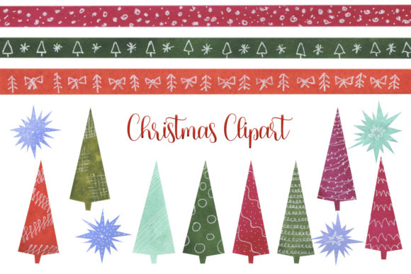 Watercolor Christmas Tree Clipart