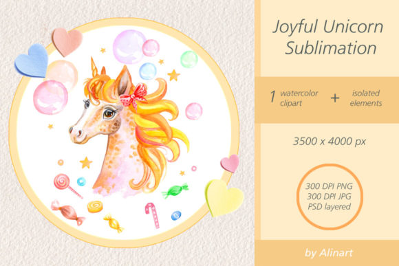 Watercolor Joyful Unicorn Sublimation: A Magical Addition to Your Creative Projects